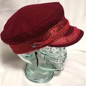 WYETH by Todd Magill Burgundy Red Embroidered Greek Fisherman's
Cap Like New